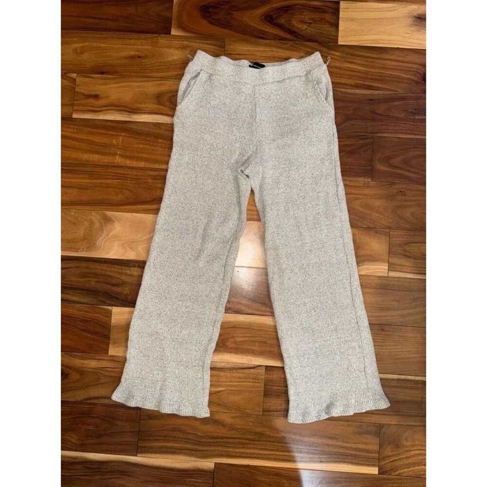 Who What Wear Women's Grey Relaxed Knit Wide Leg Pants- Small